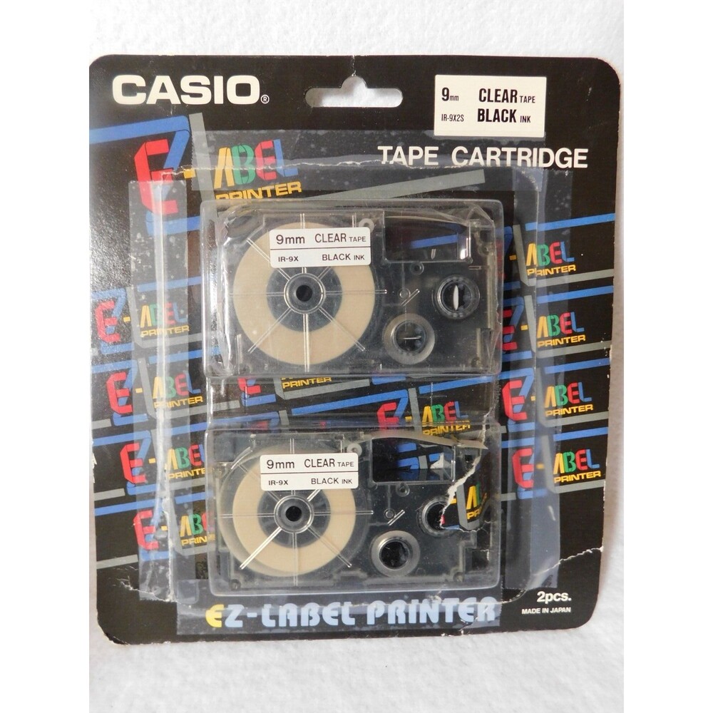 Casio EZ-Label Printer Tape Cartridge IR-9X2S 9mm Clear Tape Black Ink